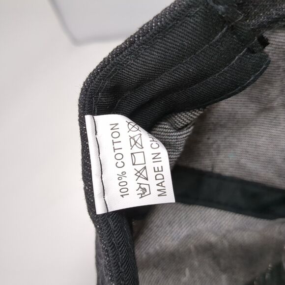 Unbranded Slideback Hat Black OSFA Adjustable Distressed 6 Panel Blank Cotton - Picture 6 of 8